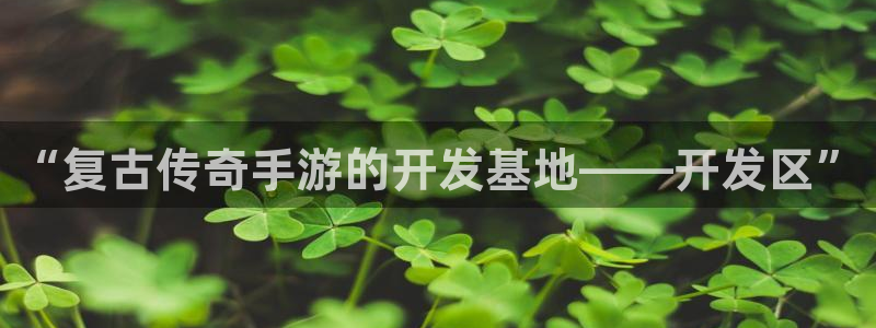 恒盛娱乐首页：“复古传奇手游的开发基地——开发区”