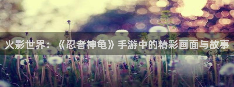 恒盛娱乐app：火影世界：《忍者神龟》手游中的精彩画面与故事